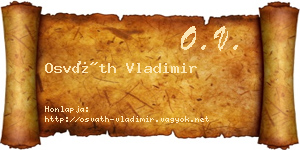 Osváth Vladimir névjegykártya